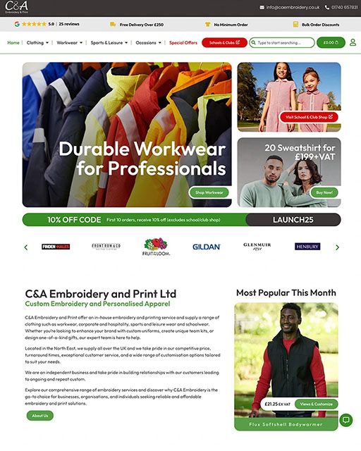 C&A embroidery website