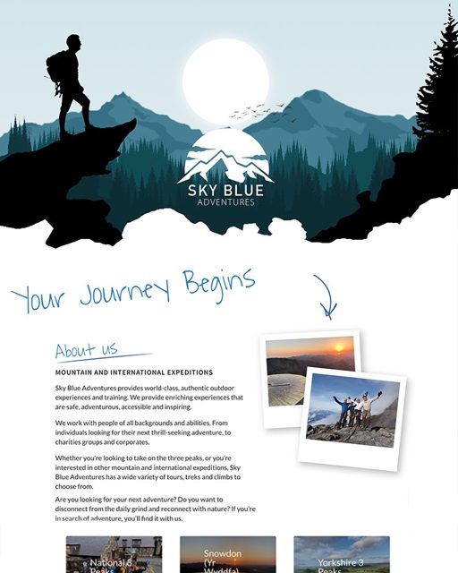 Sky Blue Adventures website